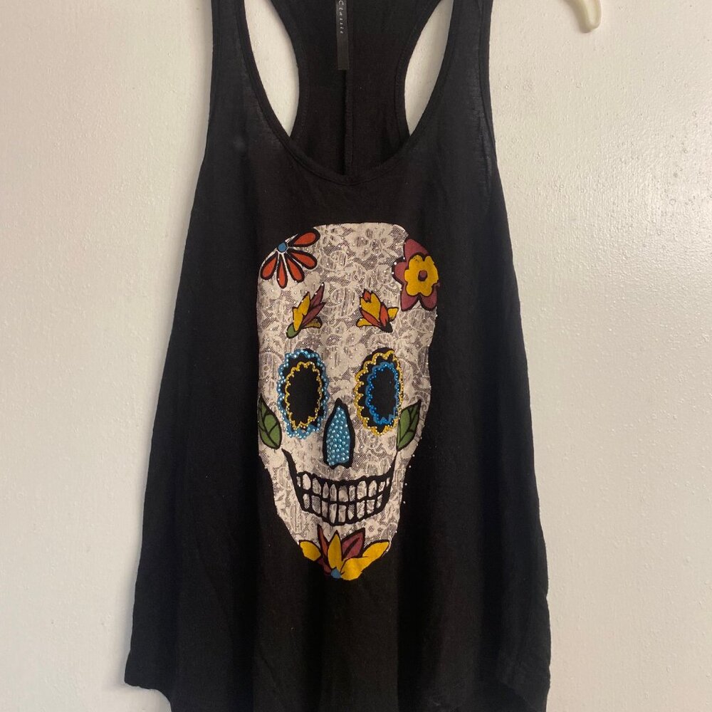 The Classic - Sugar Skull Tank Top - Medium - Lace & Gemstones